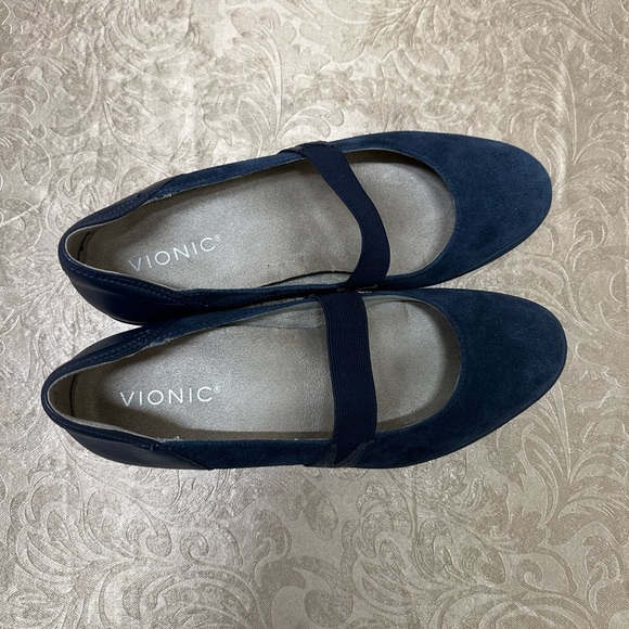 Vionic Navy Wedge Shoes - Picture 5 of 8